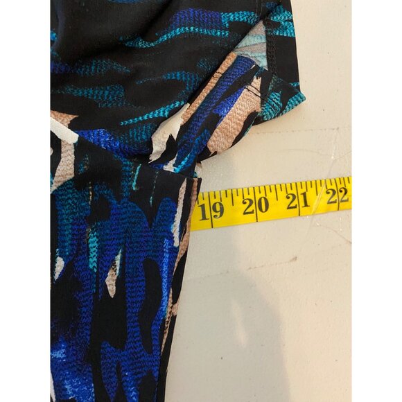 NWT Calvin Klein Top Short Sleeve Cold Shoulder Multicolor Large - Picture 8 of 10